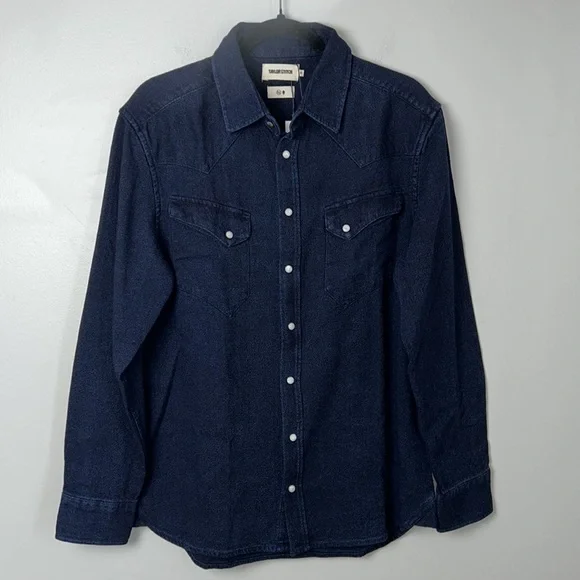 NWT Huckberry TAYLOR STICH TheWestern Shirt in Indigo Crepe - Picture 6 of 12